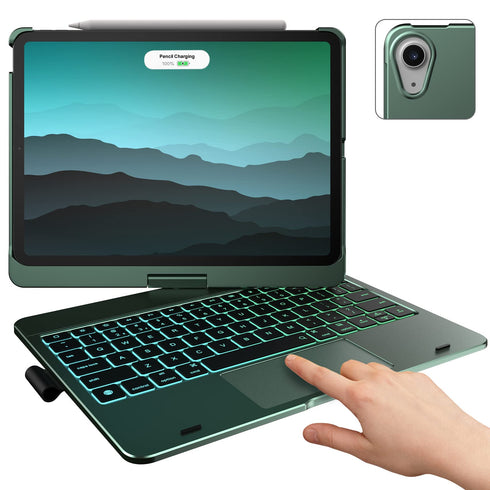 Typecase Touch Keyboard Case with Trackpad for iPad Air 5th Gen (10.9-inch, 2022): 360° Rotatable - 11 Colors Backlight - Wireless Keyboard with Pencil Holder for iPad Air 5th & 4th Gen
